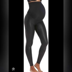Spanx Mama Faux Leather Maternity Leggings